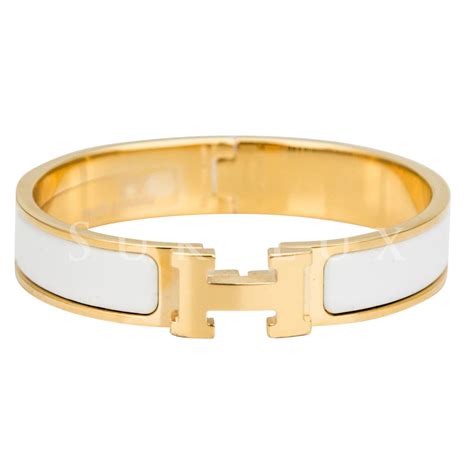 hermes clic clac white and gold|hermes clic clac price uk.